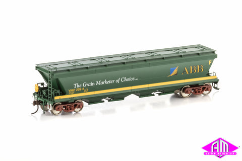 VHGF Grain Hopper ABB Green/Yellow with ABB Log 4 wagon pack VGH-33 (HO Scale)