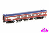 N Passenger Cars V/Line Passenger MK1 Red/White/Blue with Bottom Stripes and V/Line Logo, 4 Car Set (VPS-13) HO Scale