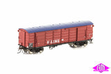 N Passenger Cars V/Line Passenger MK1 Red/White/Blue with Bottom Stripes and V/Line Logo, 4 Car Set (VPS-13) HO Scale
