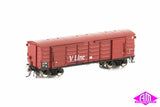 N Passenger Cars V/Line Passenger MK2 Red/White/Blue with V/Line Logo, 4 Car Set (VPS-14) HO Scale