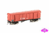 N Passenger Cars V/Line Passenger MK3 Grey/White/Red with V/Line Logo, 4 Car Set (VPS-16) HO Scale