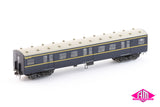 Harris VR Blue/Gold 1975-1988 Era, 3 Door Type 2 M, Type 1 T - 7 Car Set (VPS-46) HO Scale