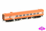 N Passenger Cars V/Line Orange with Silver Stripes and V/Line Logo, 4 Car Set (VPS-8) HO Scale