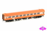 N Passenger Cars V/Line Orange with Silver Stripes and V/Line Logo, 4 Car Set (VPS-8) HO Scale