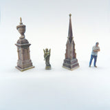 Cemetery Memorials & Statues - WE3D-CMS1HO - Pack 1 (HO Scale)