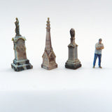 Figures - WE3D-CMS4N - Cemetery Memorials & Statues - Pack 4 (N Scale)