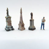 Cemetery Memorials & Statues – WE3D-CMS4HO - Pack 4 (HO Scale)