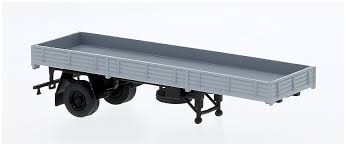 BK55952 - 1-axle semi-trailer flatbed gray (HO Scale)