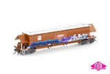 BGKF Grain Hopper, SSR Faded SRA Red With Grain Lids & Graffiti, DCA Bogies - Single Car (NGH-71) HO Scale