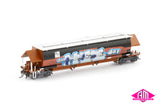 BGKF Grain Hopper, SSR Faded SRA Red With Grain Lids & Graffiti, DCA Bogies - Single Car (NGH-72) HO Scale