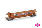BGKF Grain Hopper, SSR Faded SRA Red With Grain Lids & Graffiti, DCA Bogies - Single Car (NGH-73) HO Scale