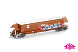 BGKF Grain Hopper, SSR Faded SRA Red With Grain Lids & Graffiti, DCA Bogies - Single Car (NGH-74) HO Scale