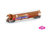 BGKF Grain Hopper, SSR Faded SRA Red With Grain Lids & Graffiti, DCA Bogies - Single Car (NGH-78) HO Scale