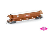 BGKF Grain Hopper, SSR Faded SRA Red With Grain Lids & Graffiti, DCA Bogies - Single Car (NGH-78) HO Scale