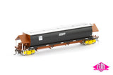 BGKF Grain Hopper, SSR Black/Faded SRA Red With Grain Lids & Graffiti, XCS Bogies - Single Car (NGH-81) HO Scale