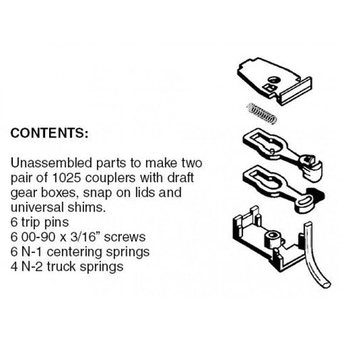 00102012 - Unassembled RDA Universal Body Mount Couplers - Brown - 2 pair (N Scale)