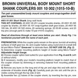 00110002 - Universal Body Mount Couplers - Short Shank - Brown - 10 pair (N Scale)
