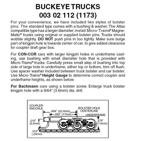 00302112 - Buckeye Bogies - 1 pair (N Scale)