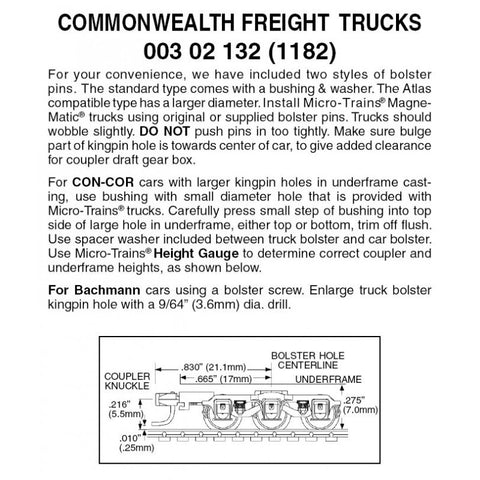 00302132 - Commonwealth Freight Bogies - 6 Wheel - 1 pair (N Scale)
