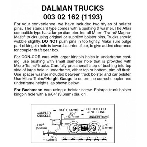 00302162 - Dalman Bogies - 1 pair (N Scale)