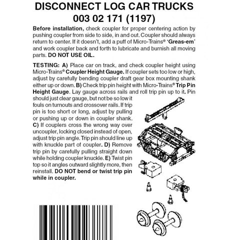 00302171 - Disconnect Log Car Bogies - 1 pair (N Scale)
