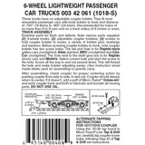 00342061 - Passenger Car Lightweight Bogies - 6 Wheel - Silver - 1 pair (N Scale)
