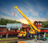 Kibri - 10558 - Two-Way Mobile Crane LTM 1050-4, GleisBau, with LED Lighting, Functional Kit **Discontinued** (HO Scale)