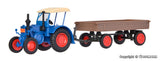 Kibri - 12232 - LANZ Tractor with Rubber-Tyred Trailer Kit (HO Scale)