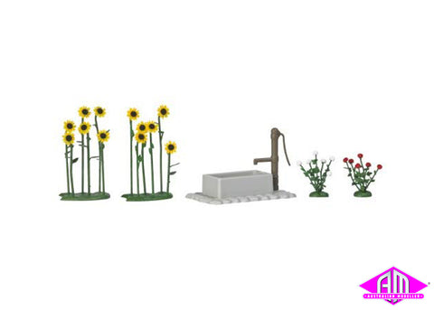 1232 - Sunflowers & Roses with Water Pump (HO Scale)