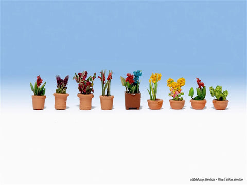 Noch 14080 - Laser-Cut Minis - Ornamental Plants in Pots - 9pc (N Scale)