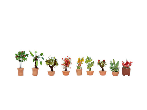 Noch 14082 - Laser-Cut Minis - Ornamental Plants - 9 Flower Pots (N Scale)