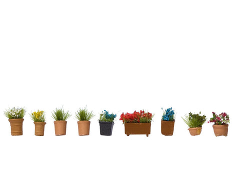 Noch 14084 - Laser-Cut Minis - Ornamental Plants - Flowers in Pots (N Scale)