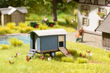 Noch 14377 - Laser-Cut Minis - Mobile Chicken Coup (HO Scale)