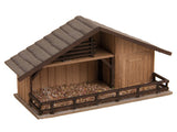 Noch 14394 - Laser-Cut Minis - Christmas Market Manger w/ Figures in Wood Look (HO Scale)