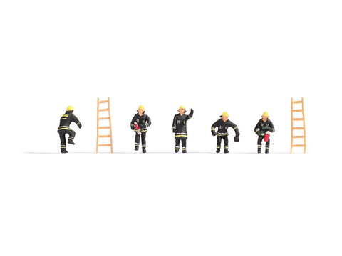 Noch 15021 - Figure Set - Fire Brigade Black Protective Clothes (HO Scale)