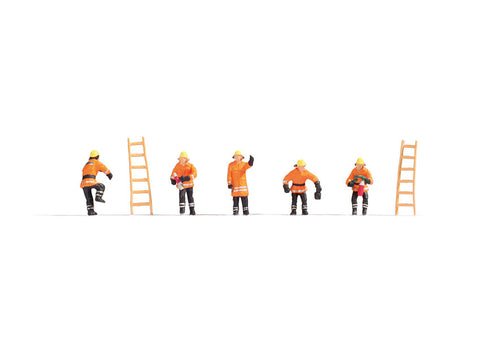 Noch 15022 - Figure Set - Fire Brigade Orange Protective Clothes (HO Scale)
