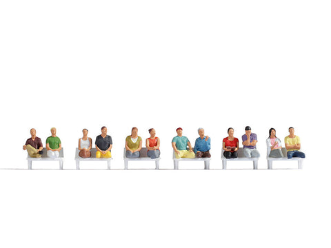 Noch 15250 - Figure Set - Sitting Passengers (No Legs, No Benches) (HO Scale)