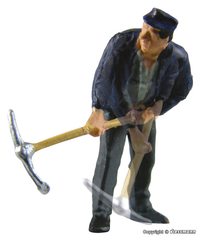 Viessmann - 1527 -  eMotion Farmworker with Pickaxe - Moving (HO Scale)