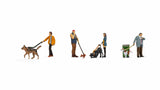 Noch 15471 - Figure Set - People with Dogs (HO Scale)