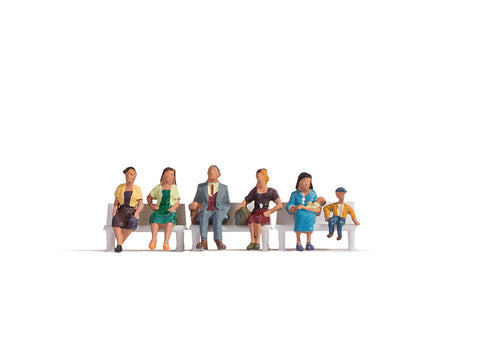 Noch 15533 - Figure Set - Sitting People Without Benches A (HO Scale)