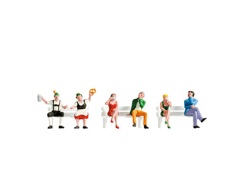 Noch 15536 - Figure Set - Sitting People Without Benches B (HO Scale)