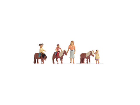 Noch 15635 - Figure Set - Pony Riding (HO Scale)