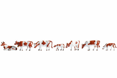 Noch 15723 - Cows - Brown/White (HO Scale)
