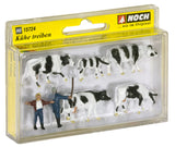Noch 15724 - Figure Set - Drover and Cows (HO Scale)