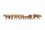 Noch 15727 - Figure Set - Cows - Brown (HO Scale)