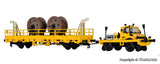 Kibri - 16062 - Two-Way UNIMOG with Push-Pull Frame and Low Side Car for Catenary Construction Kit (HO Scale)