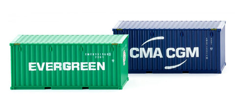 17001814 - Accessories Set - 20' NG Container - Evergreen & CMA-CGM (HO Scale)