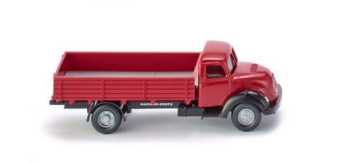 17042601 - Magirus Sirius Flatbed Truck - Red (HO Scale)