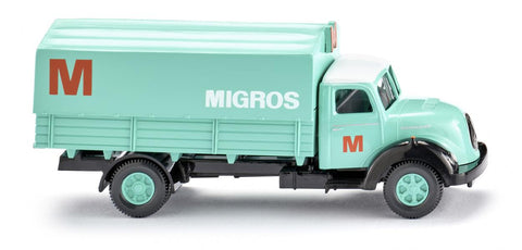 17042602 - Magirus Sirius Flatbed Lorry - "Migros" (HO Scale)