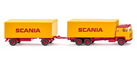 17045702 - Scania 111 Box Trailer Road Train - SCANIA Logo (HO Scale)